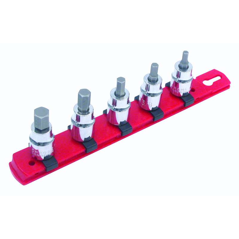 Hex Socket Set Metric 5 Piece On Molded Rail